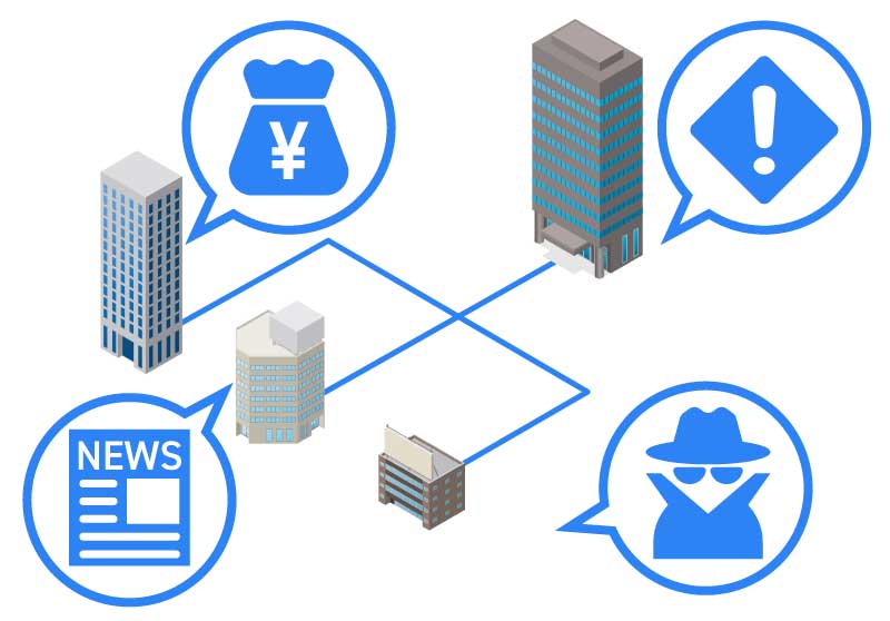 一般的なチェック方法に加え過去報道や人物、所在地、関連会社まで追跡